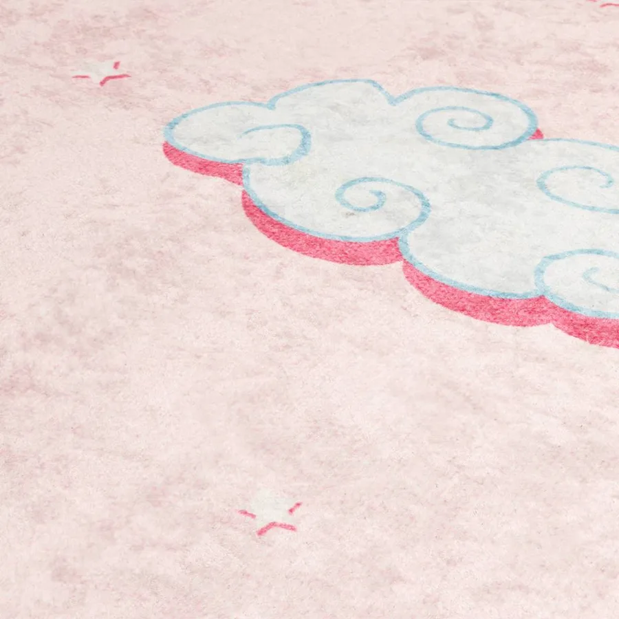 Tapis enfants rose 160x230 cm licorne lavable - 7