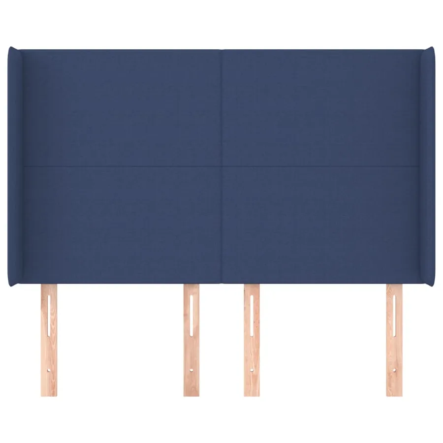 Tête de lit avec oreilles Bleu 147x16x118/128 cm Tissu - 3