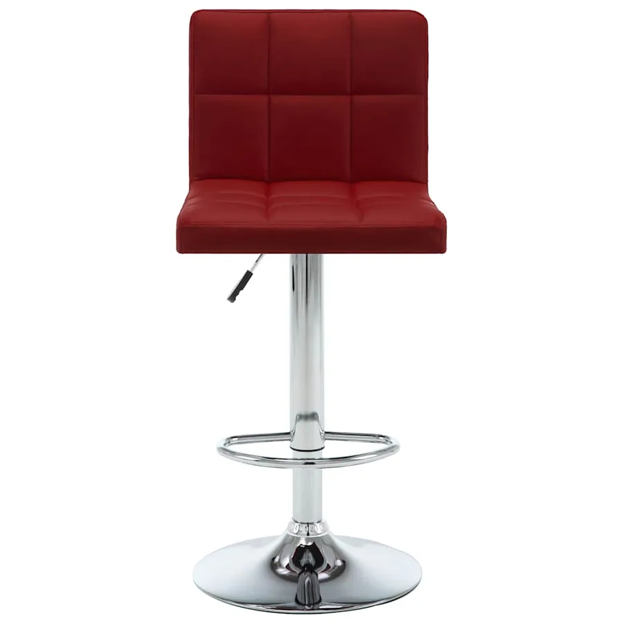 Tabourets de bar lot de 2 rouge bordeaux similicuir - 3