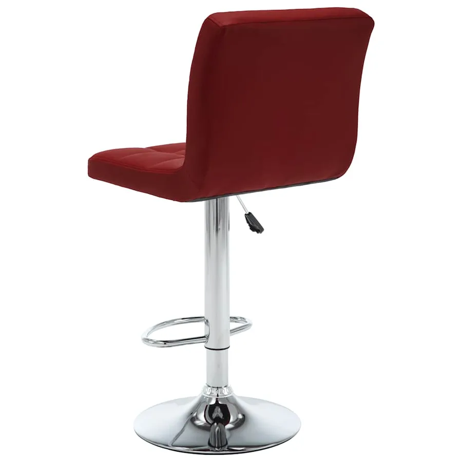 Tabourets de bar lot de 2 rouge bordeaux similicuir - 4