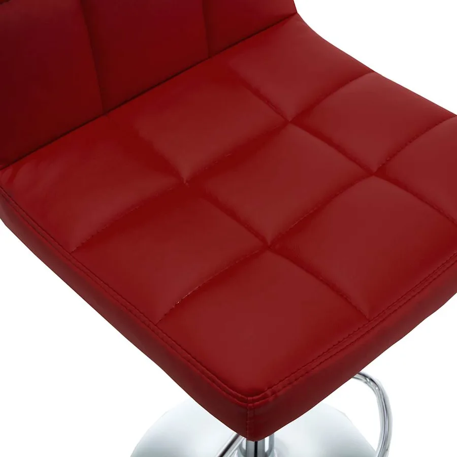 Tabourets de bar lot de 2 rouge bordeaux similicuir - 6