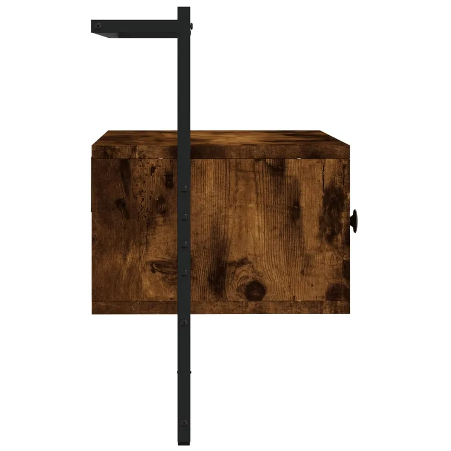 Meuble TV mural chêne fumé 60,5x30x51 cm bois d'ingénierie - 4