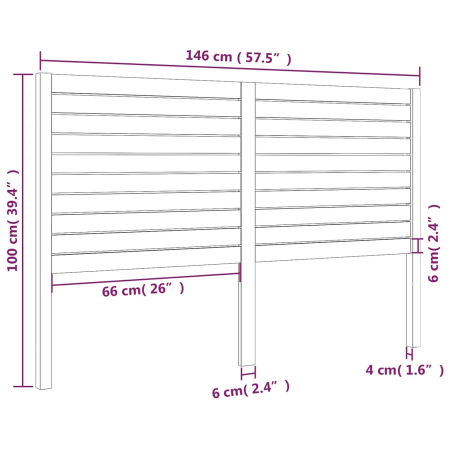 Tête de lit 146x4x100 cm Bois massif de pin - 6