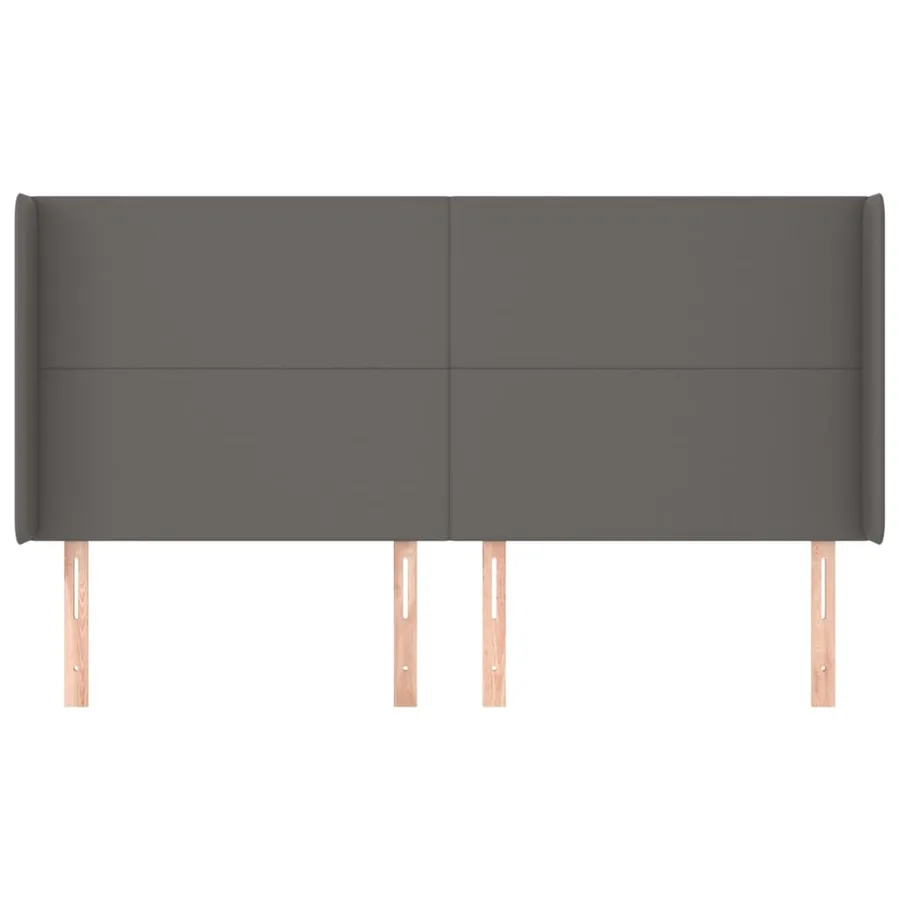Tête de lit avec oreilles Gris 163x16x118/128 cm Similicuir - 3