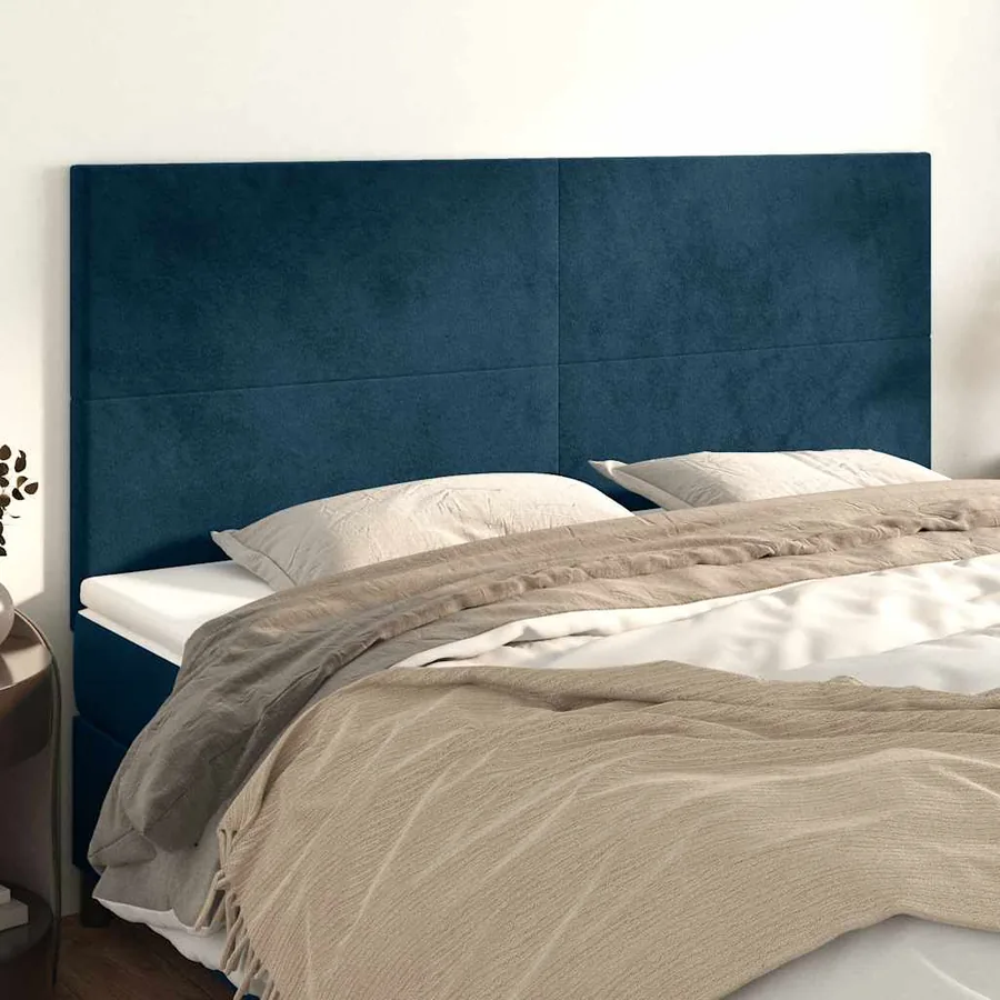 Tête de lit Bleu foncé 160 x 5 x 118/128 cm Velours