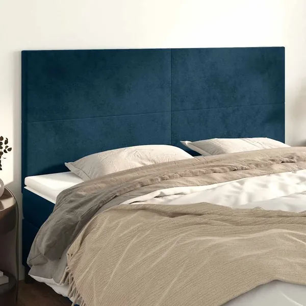 Tête de lit Bleu foncé 160 x 5 x 118/128 cm Velours