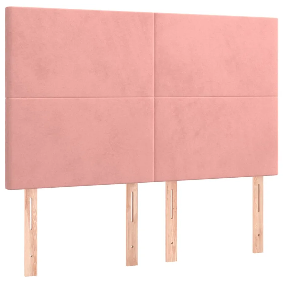 Tête de lit à LED Rose 144x5x118/128 cm Velours - 4