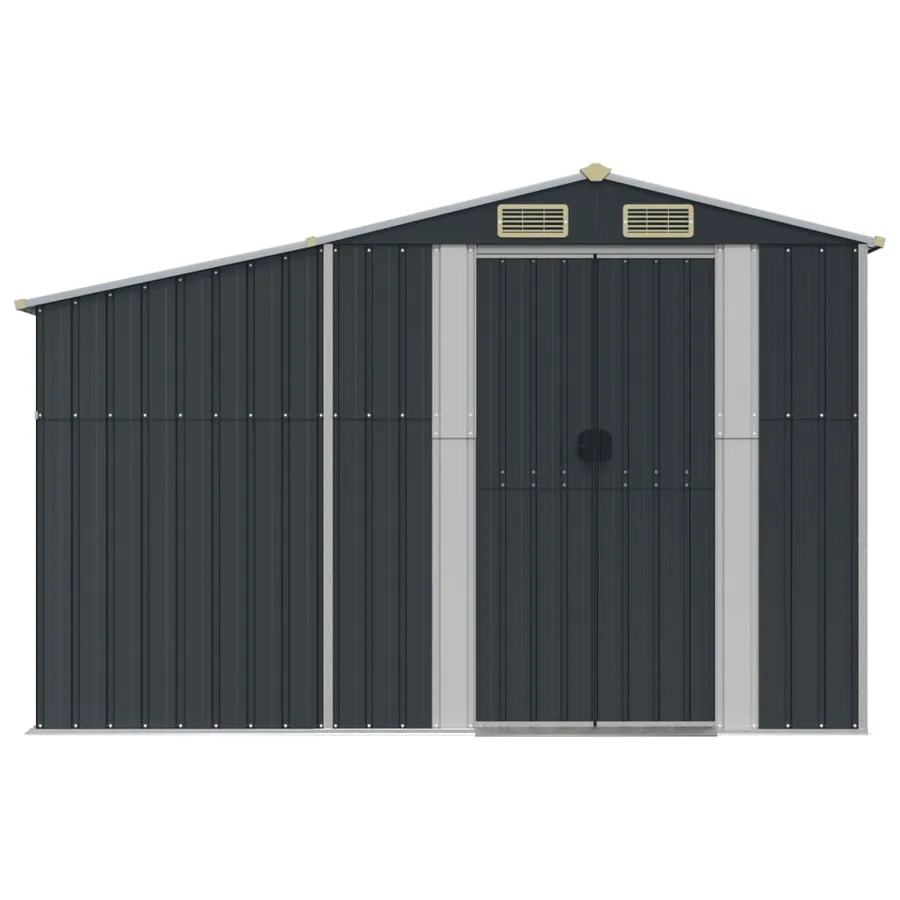 Abri de jardin anthracite 277x365,5x179 cm acier galvanisé - 4