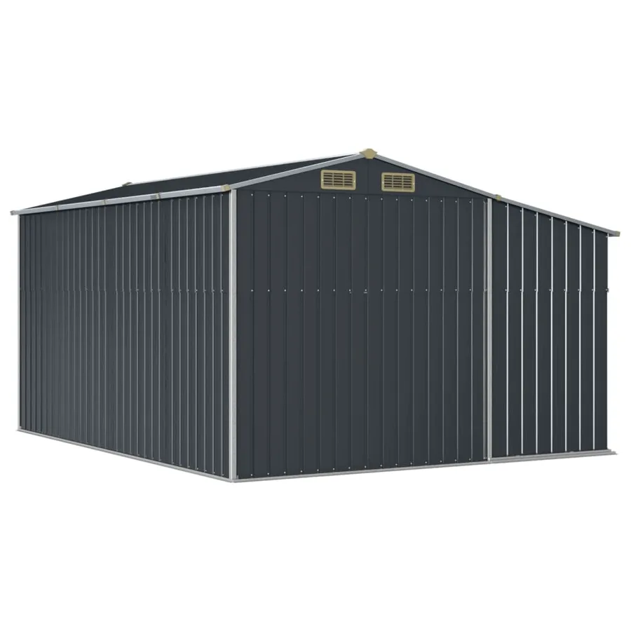 Abri de jardin anthracite 277x365,5x179 cm acier galvanisé - 7