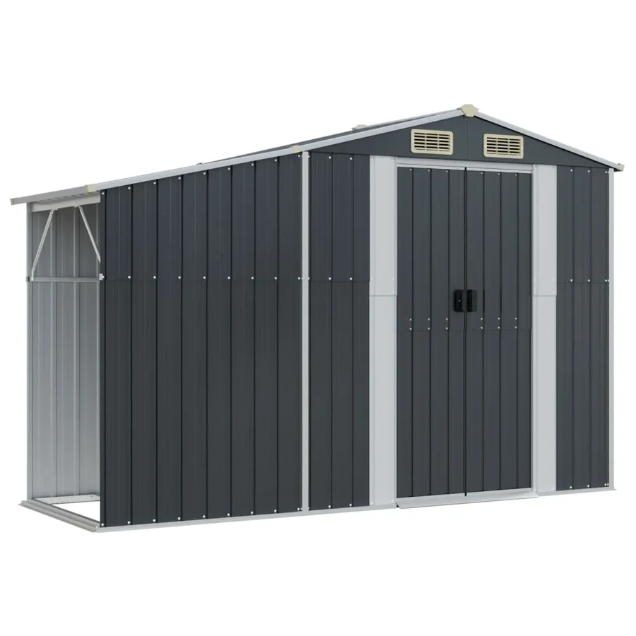 Abri de jardin anthracite 277x365,5x179 cm acier galvanisé - 8