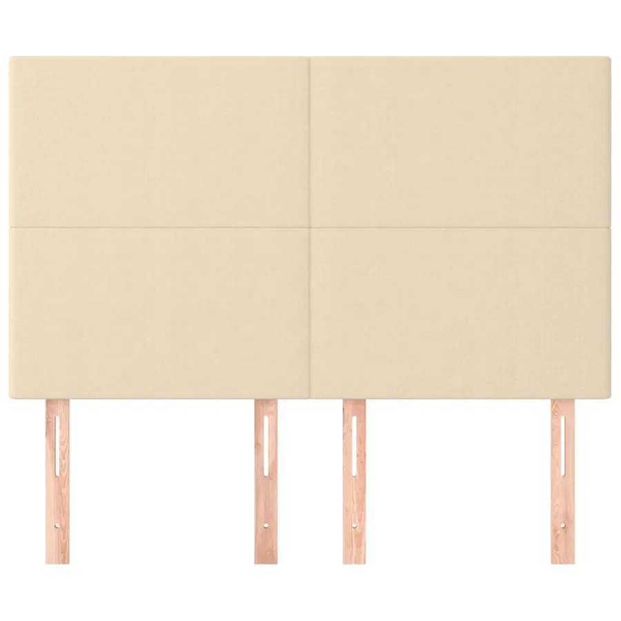Tête de lit Crème 144x5x118/128 cm Tissu - 3