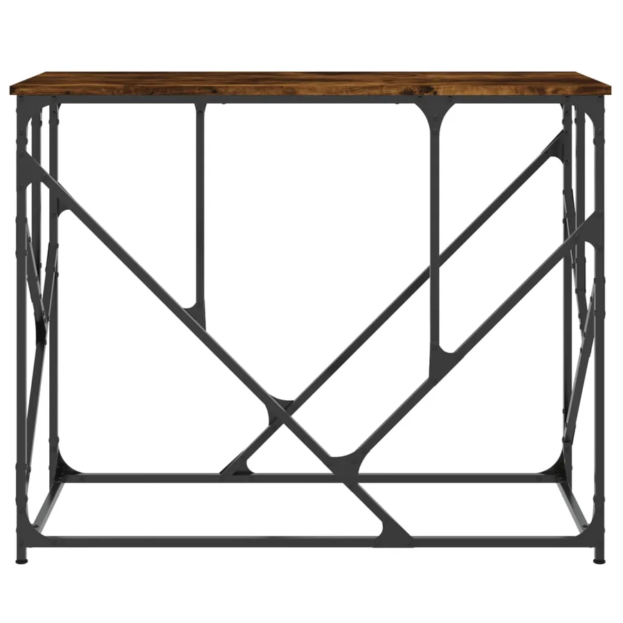 Table console chêne fumé 100x40x80 cm bois d'ingénierie - 4