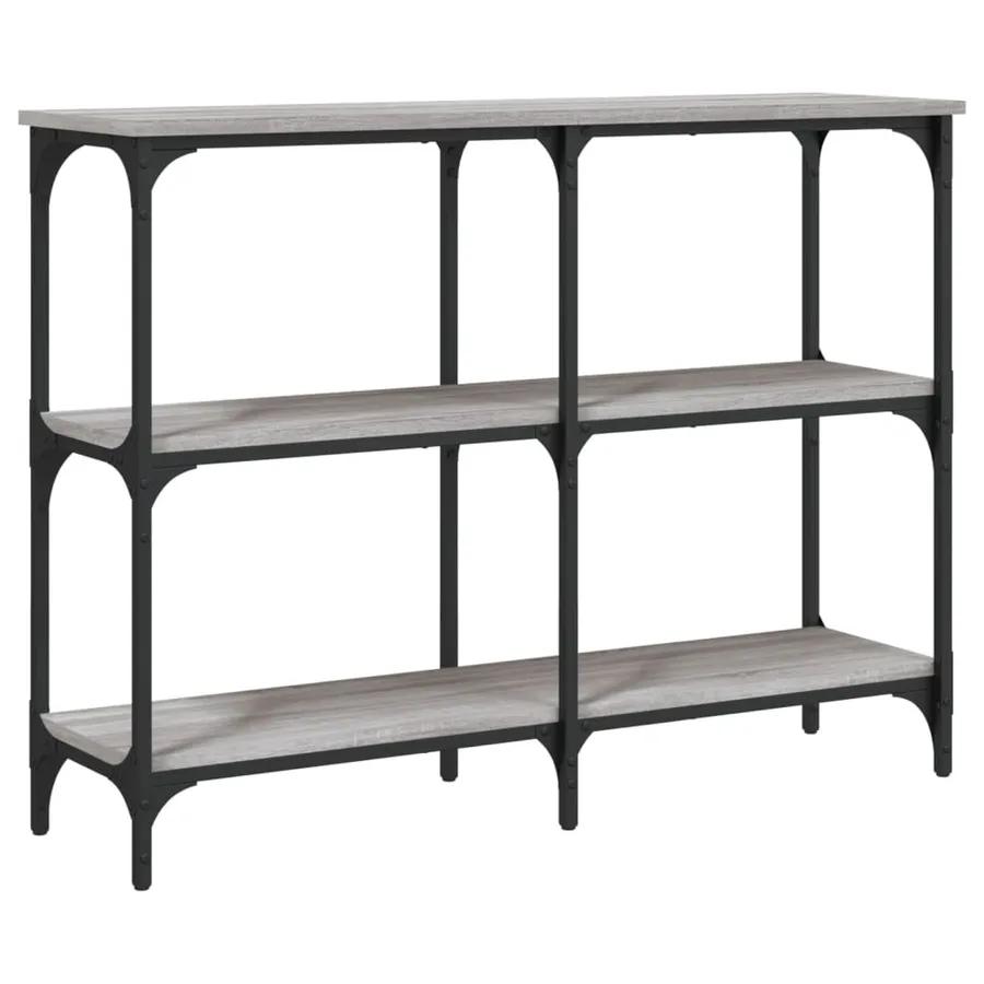 Table console sonoma gris 100x29x75 cm bois d'ingénierie - 2