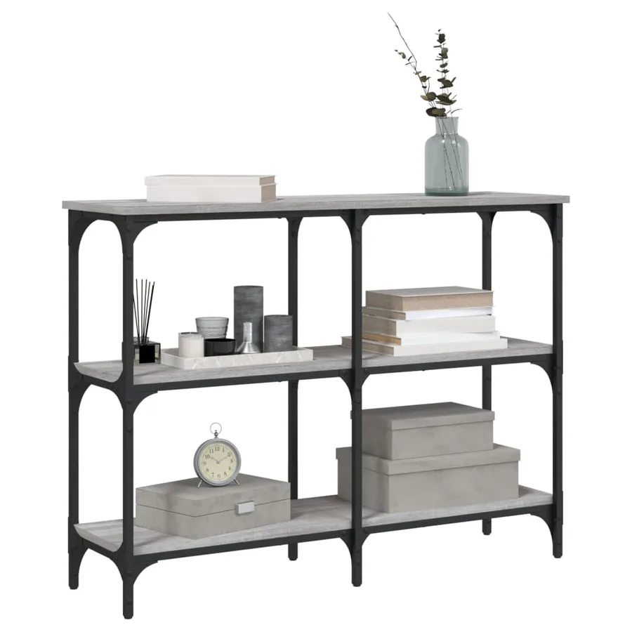 Table console sonoma gris 100x29x75 cm bois d'ingénierie - 3