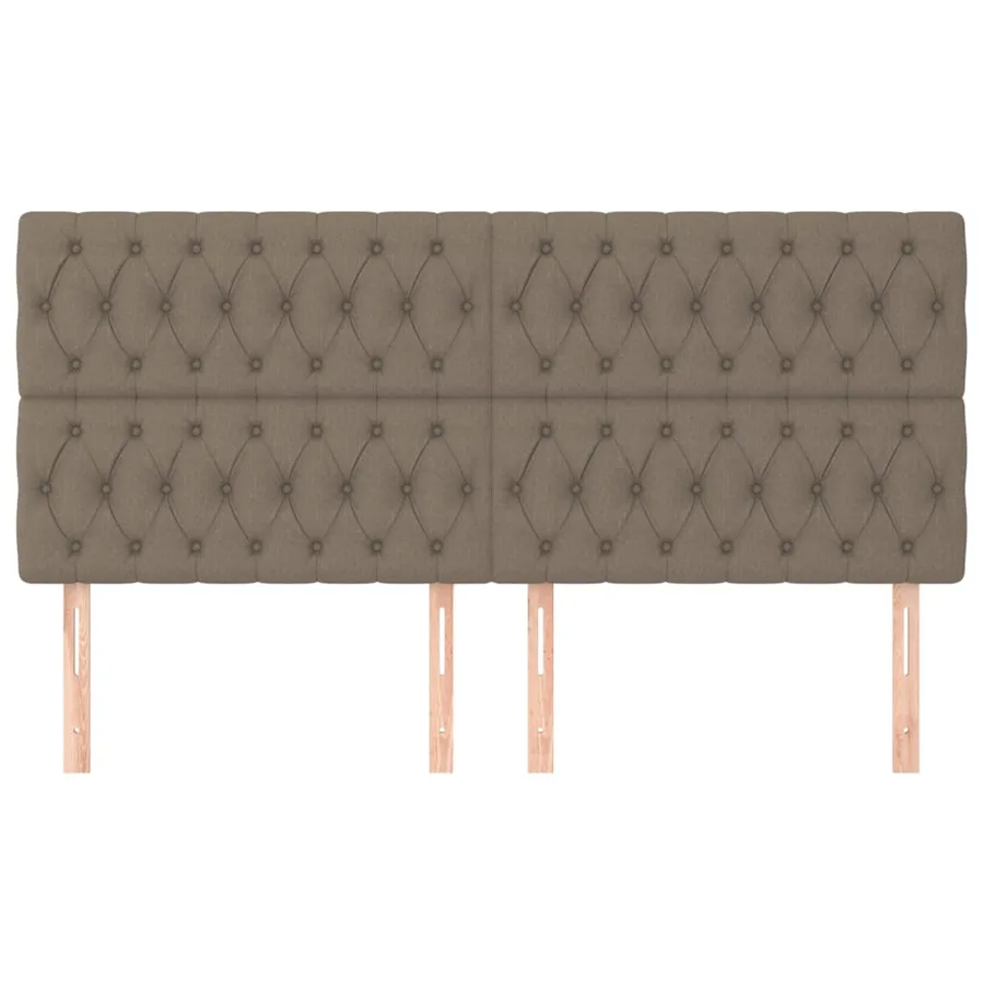 Tête de lit Taupe 200x7x118/128 cm Tissu - 3