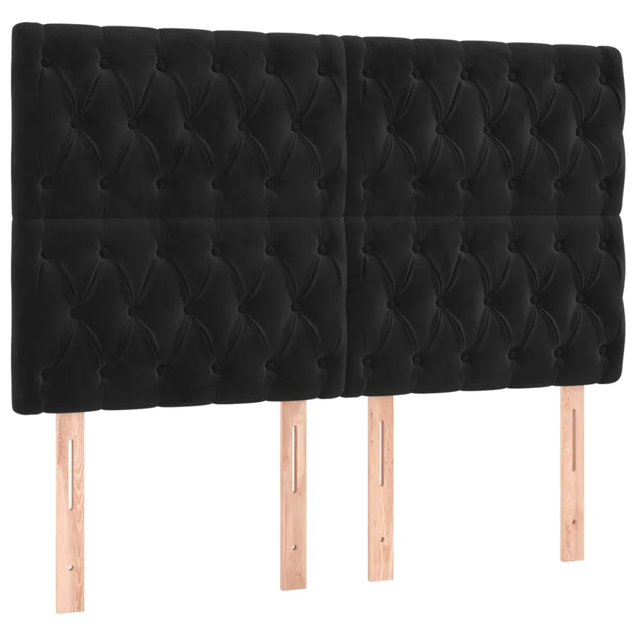 Tête de lit à LED Noir 144x7x118/128 cm Velours - 4