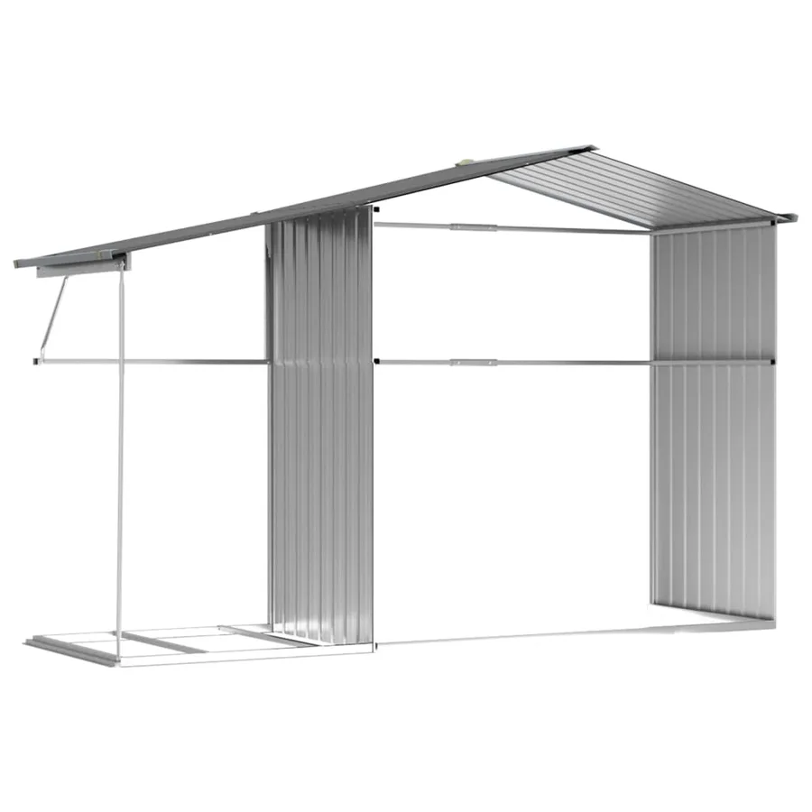 Abri de jardin gris 277x192,5x179 cm acier galvanisé - 9