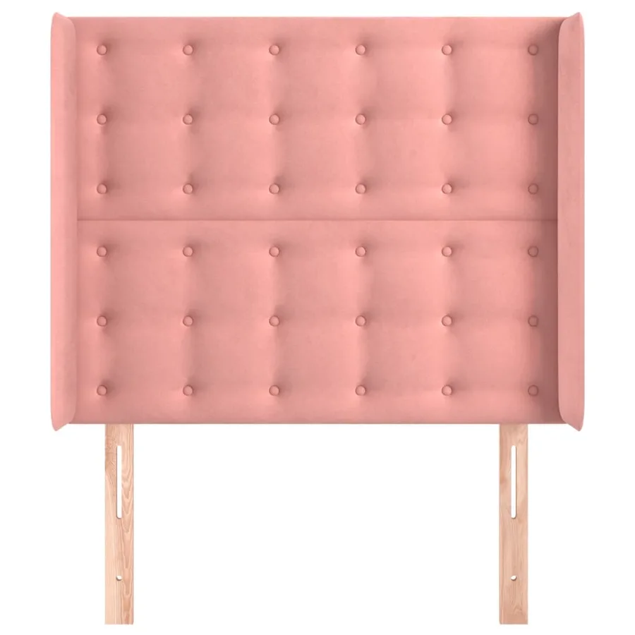 Tête de lit avec oreilles Rose 93x16x118/128 cm Velours - 3