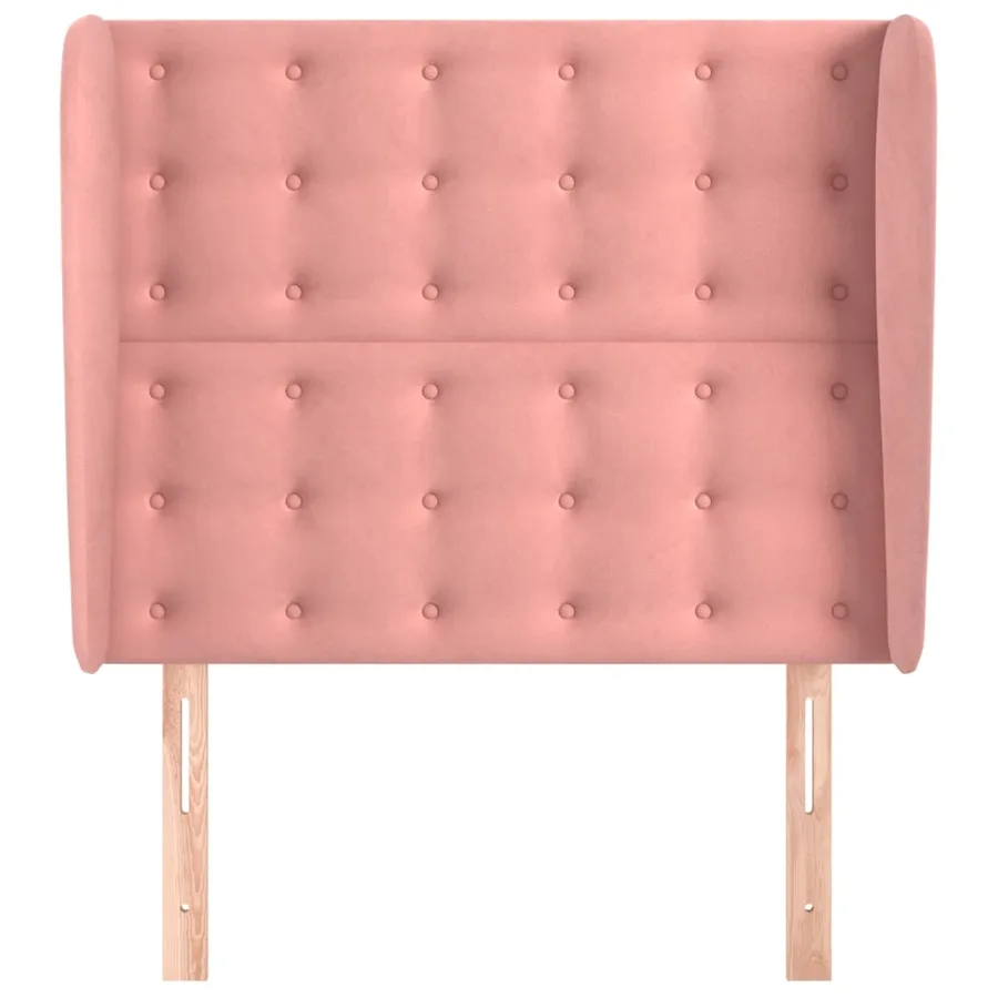 Tête de lit avec oreilles Rose 93x23x118/128 cm Velours - 3