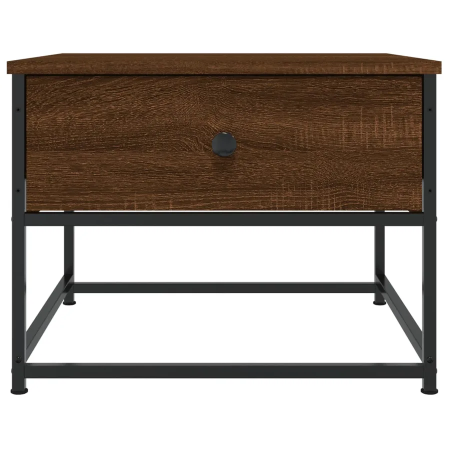 Table basse chêne marron 51x51x40 cm bois d'ingénierie - 6