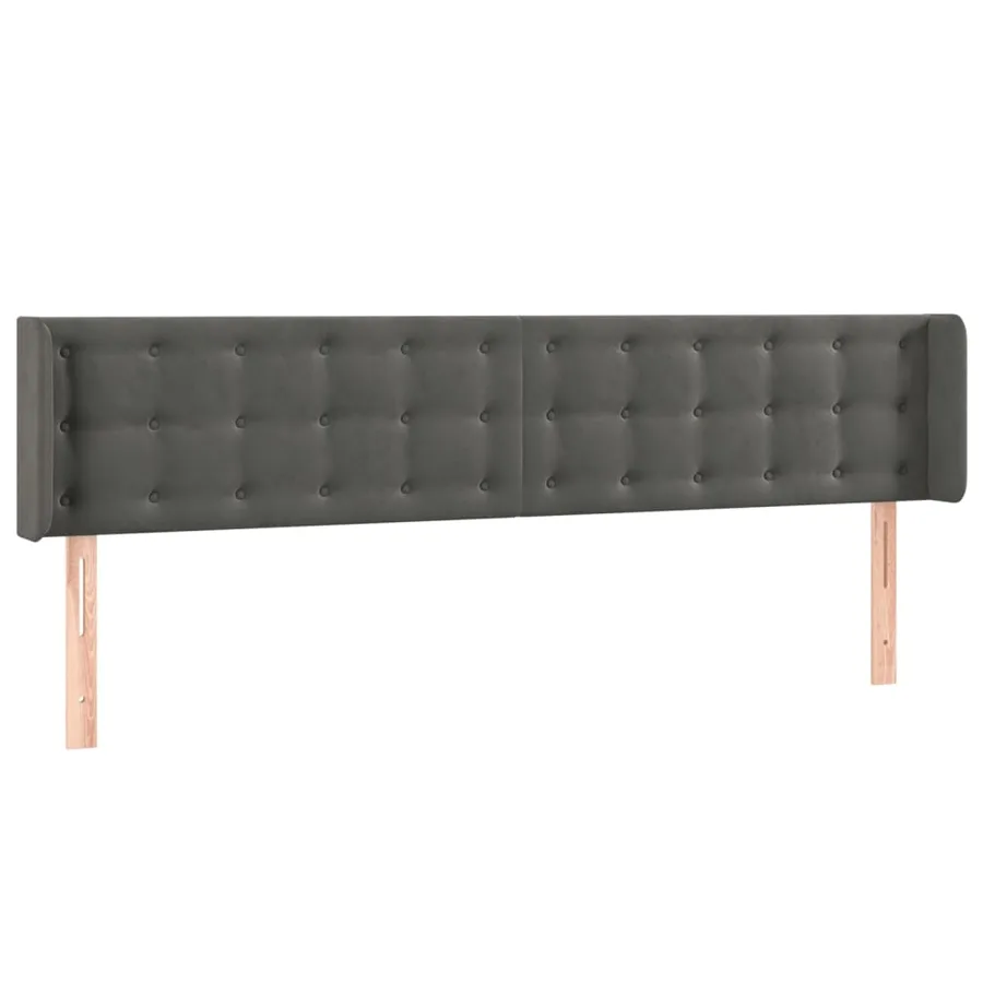 Tête de lit à LED Gris foncé 183x16x78/88 cm Velours - 3