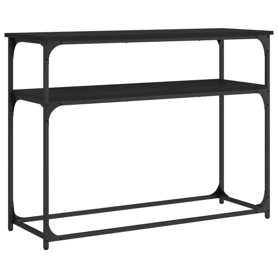Table console noir 100x35,5x75 cm bois d'ingénierie - 2