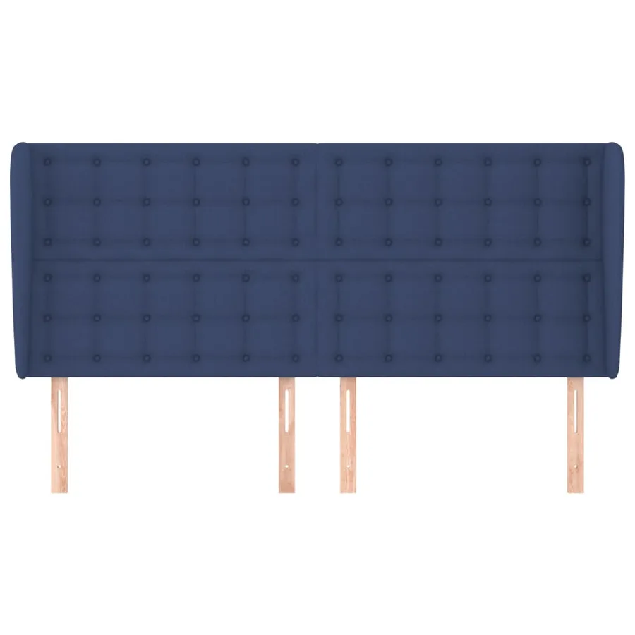 Tête de lit avec oreilles Bleu 183x23x118/128 cm Tissu - 3