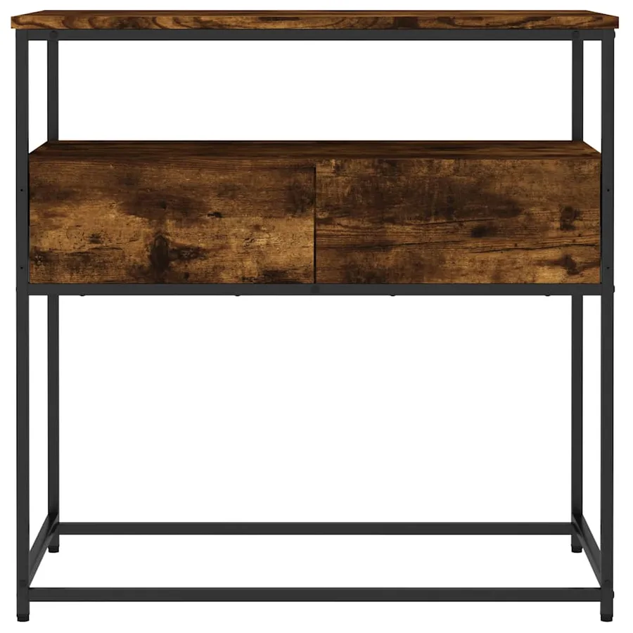 Table console chêne fumé 75x40x75 cm bois d'ingénierie - 6