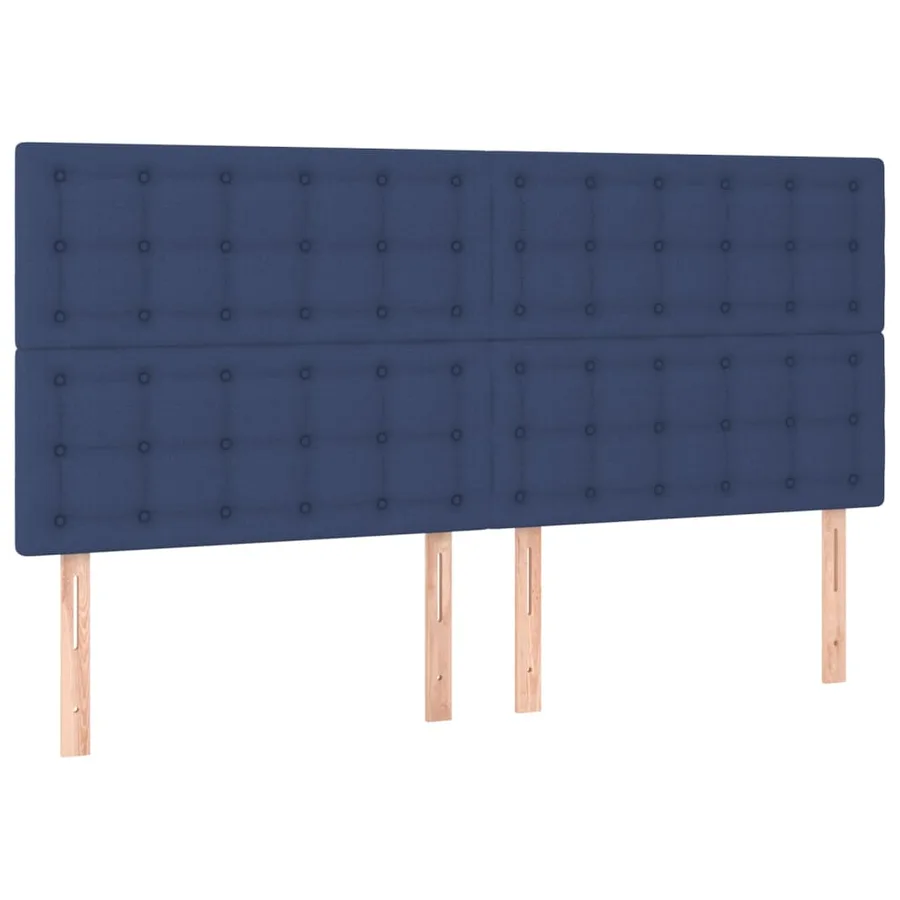 Tête de lit à LED Bleu 180x5x118/128 cm Tissu - 4