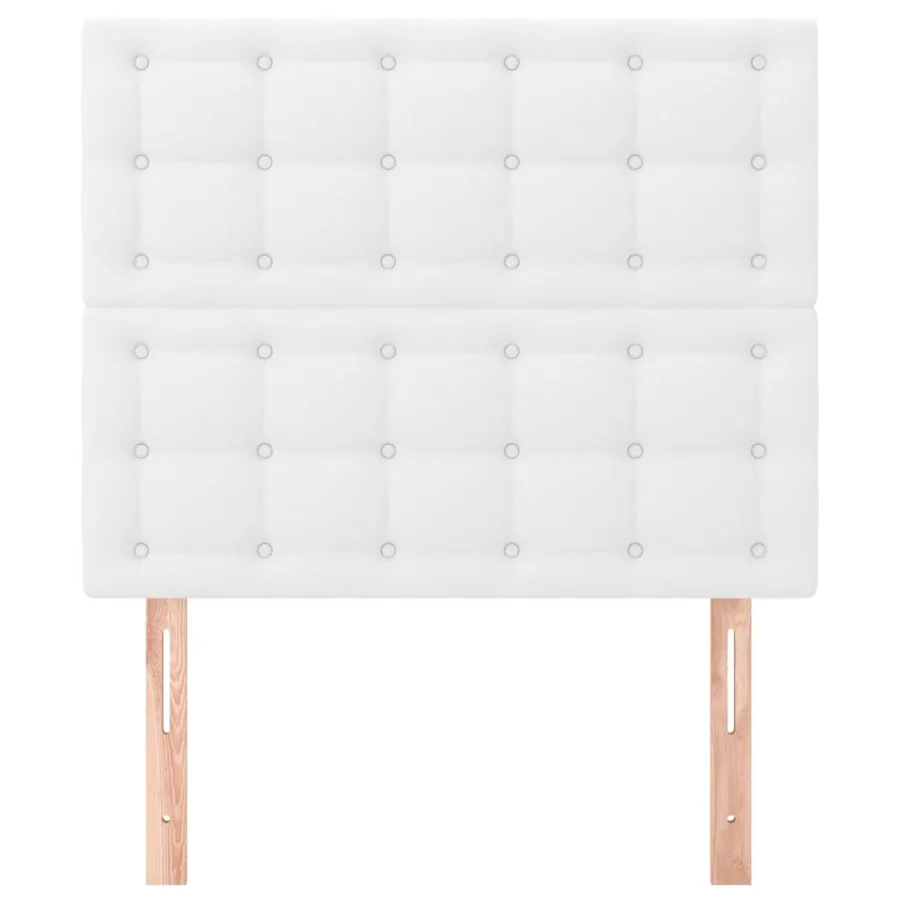 Tête de lit blanche 100 x 5 x 118/128 cm similicuir - 3