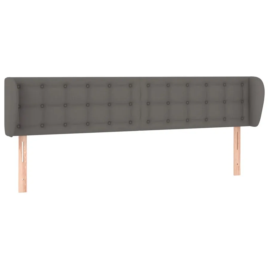 Tête de lit avec oreilles Gris 183x23x78/88 cm Similicuir - 2