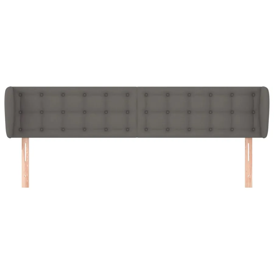 Tête de lit avec oreilles Gris 183x23x78/88 cm Similicuir - 3