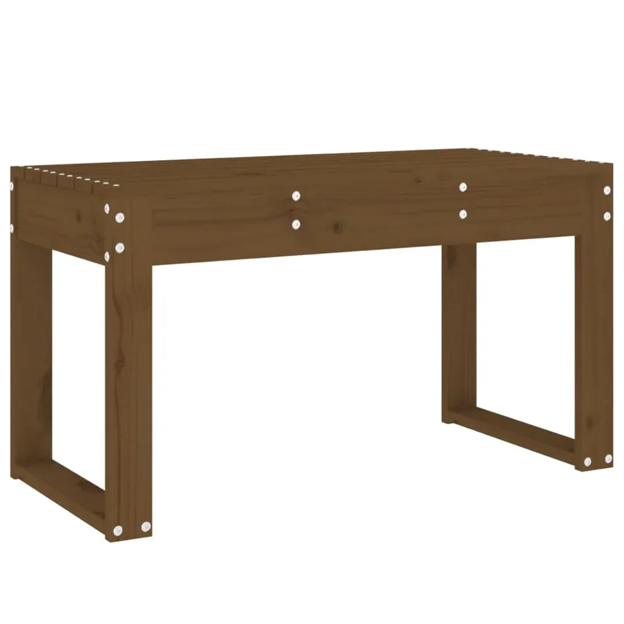 Banc de jardin marron miel 80x38x45 cm bois de pin massif - 2