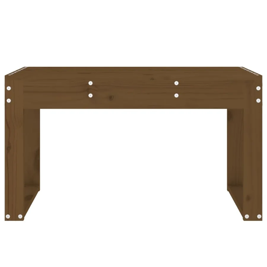 Banc de jardin marron miel 80x38x45 cm bois de pin massif - 3