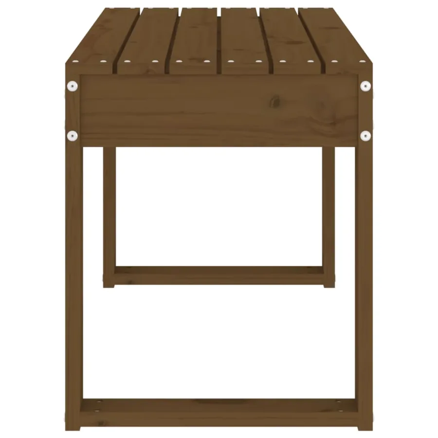 Banc de jardin marron miel 80x38x45 cm bois de pin massif - 4