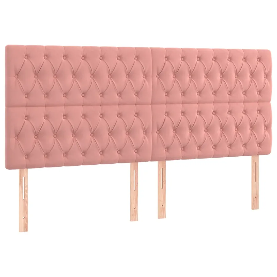 Tête de lit Rose 200x7x118/128 cm Velours - 2