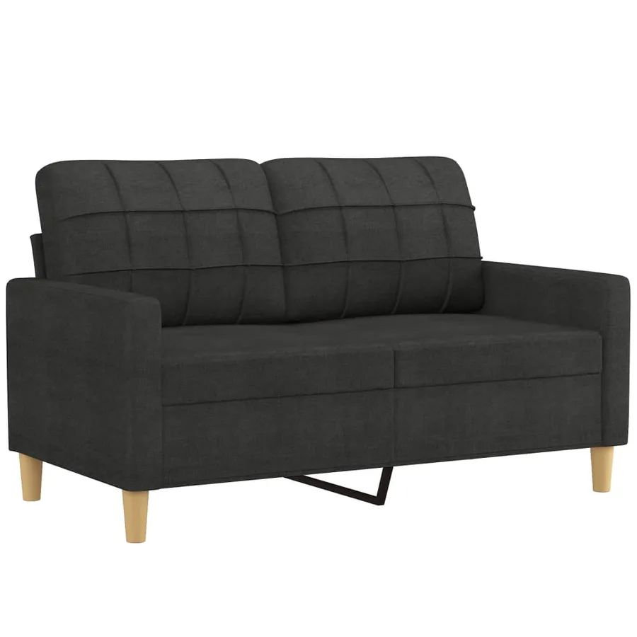 Ensemble de canapés 3 pcs avec coussins Noir Tissu - 4