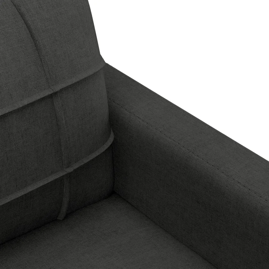 Ensemble de canapés 3 pcs avec coussins Noir Tissu - 6