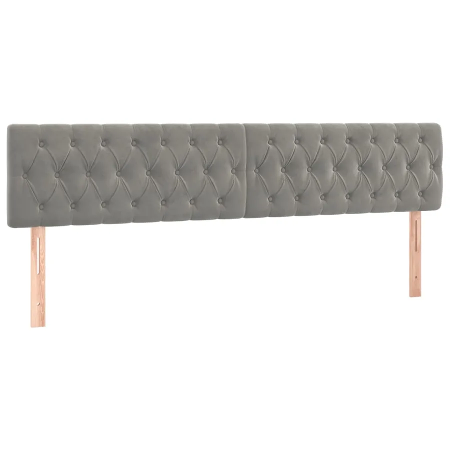 Têtes de lit Gris clair 180x7x78/88 cm Velours - 2