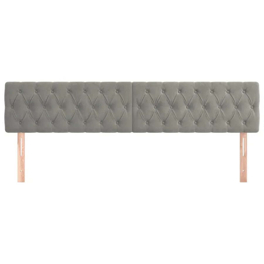 Têtes de lit Gris clair 180x7x78/88 cm Velours - 3