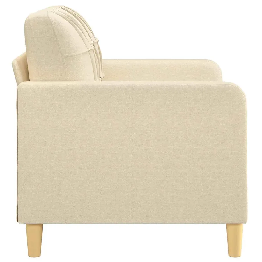 Canapé à 2 places Crème 120 cm Tissu - 4