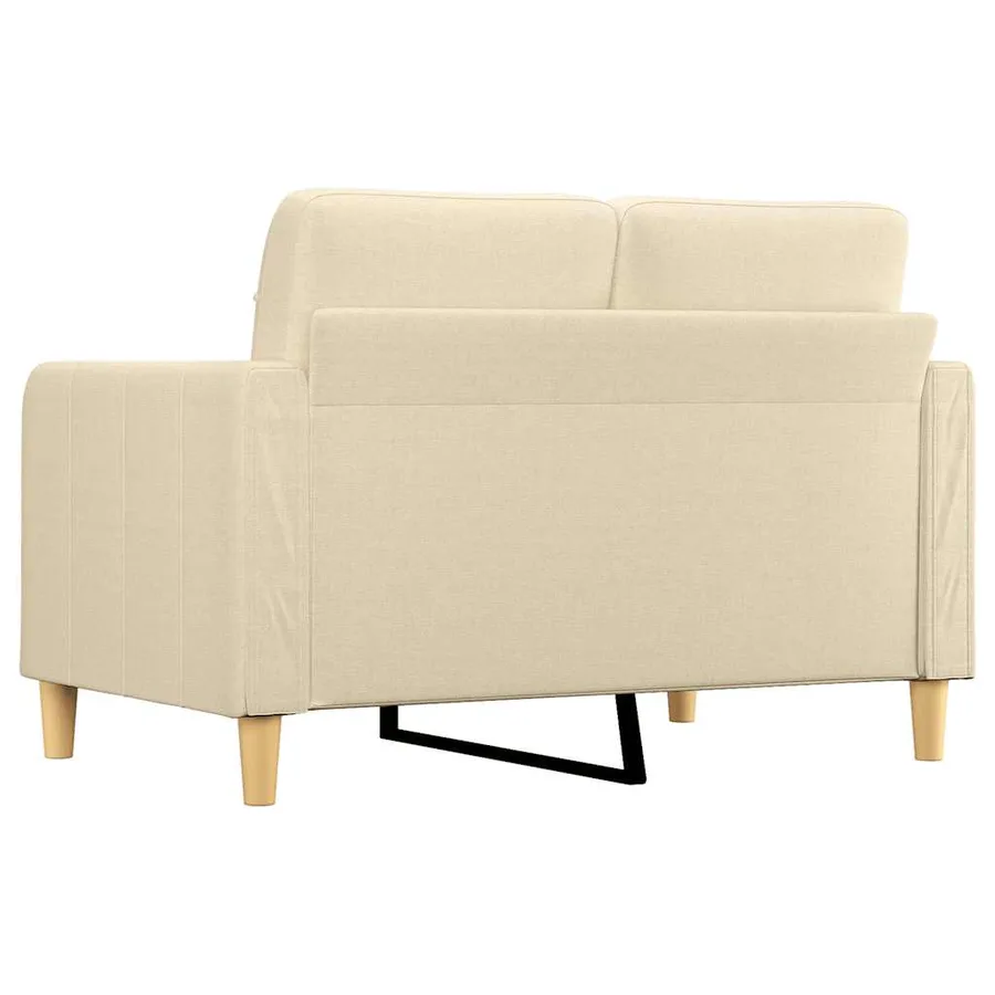 Canapé à 2 places Crème 120 cm Tissu - 5