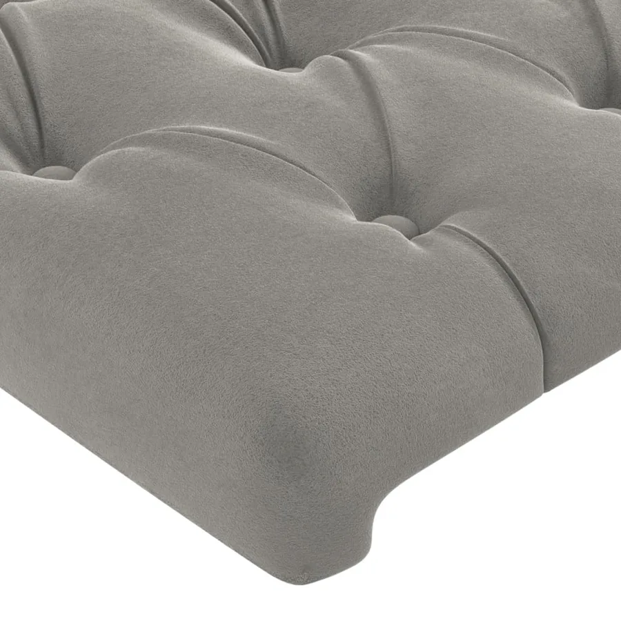 Tête de lit avec oreilles Gris clair 93x23x118/128 cm Velours - 5