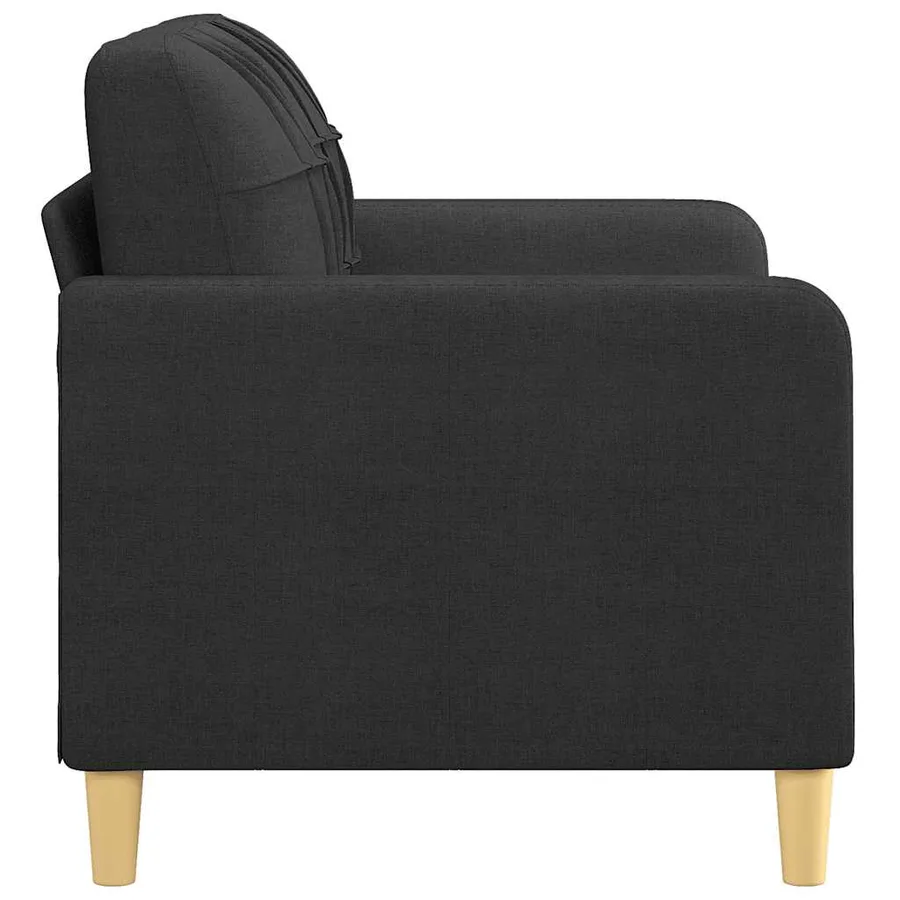 Canapé à 2 places Noir 120 cm Tissu - 4