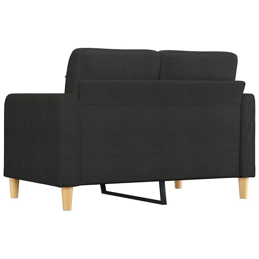 Canapé à 2 places Noir 120 cm Tissu - 5
