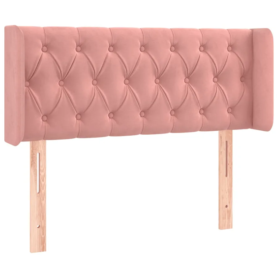 Tête de lit avec oreilles Rose 93x16x78/88 cm Velours - 2