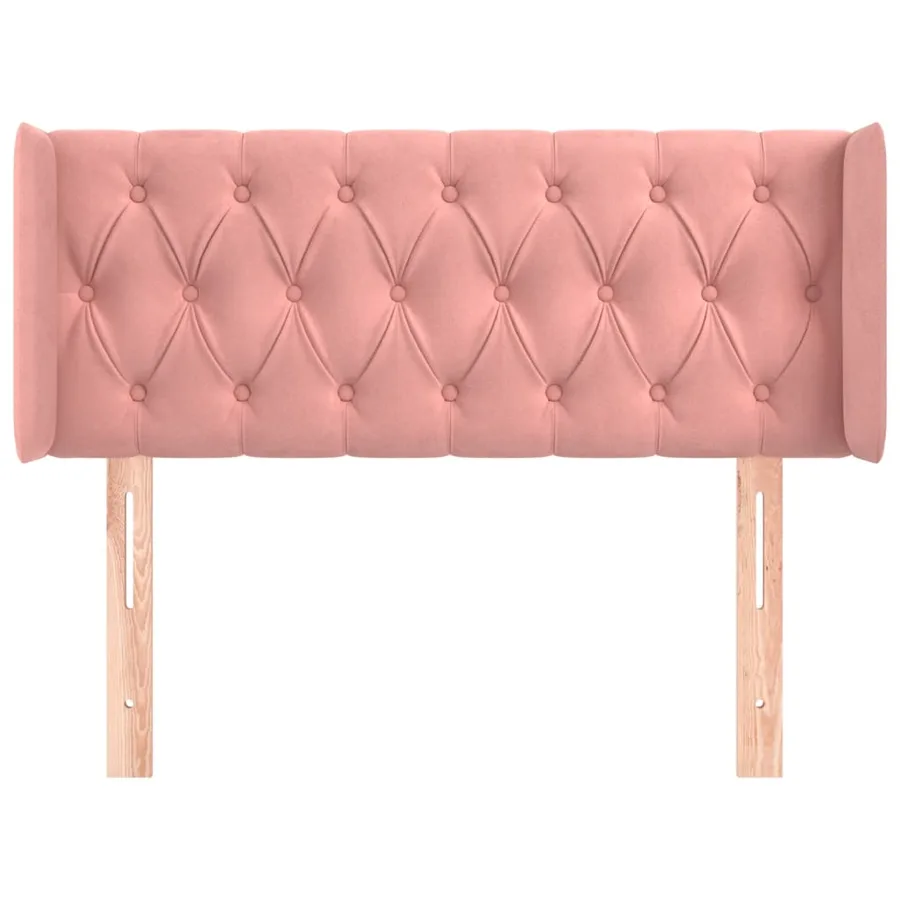 Tête de lit avec oreilles Rose 93x16x78/88 cm Velours - 3
