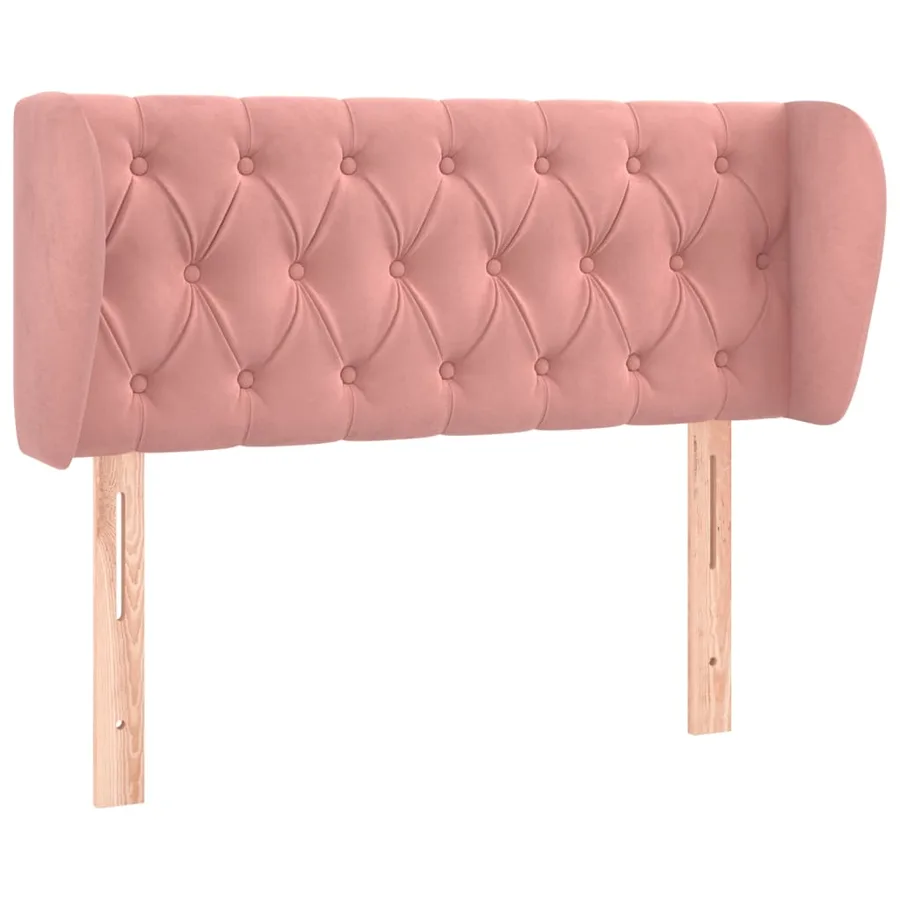 Tête de lit avec oreilles Rose 93x23x78/88 cm Velours - 2