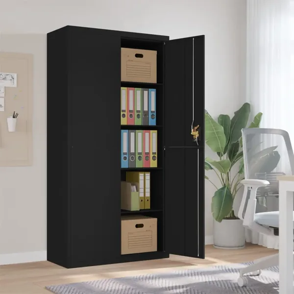 Classeur noir 90x40x180 cm acier