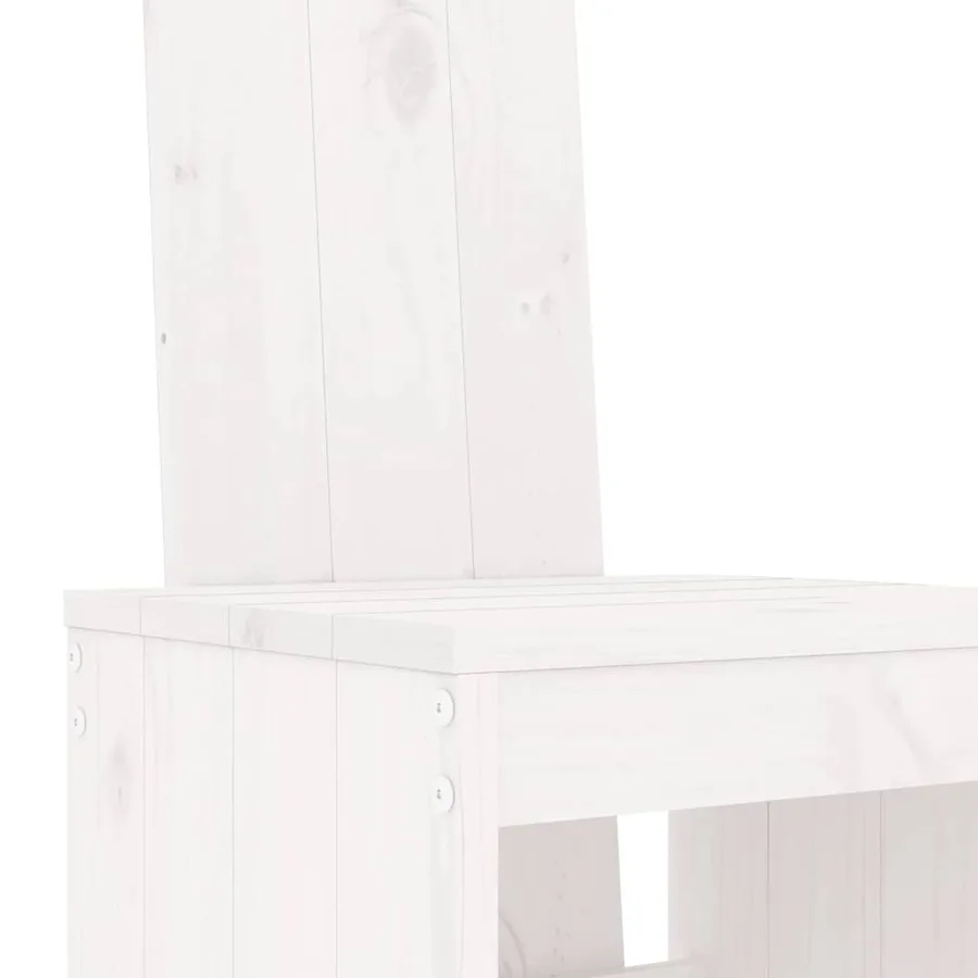 Ensemble de bar de jardin 7 pcs blanc bois de pin massif - 5